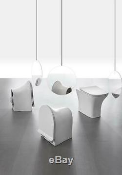 EVOLVE Modern Rimless Wall Hung Toilet with Thin Soft Close Seat-Round Shape