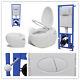 Egg-shaped Wall Hung Toilet With Concealed Cistern Ceramic White And Blue