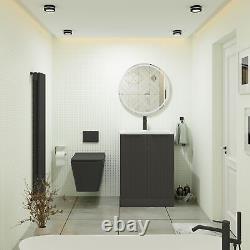 Elena Matt Black Wall Hung Rimless Toilet Square Pan & Slim Soft Close Seat