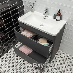 Essence Bathroom Storage Vanity Unit Sink WC Toilet Bathroom Cabinet Grey