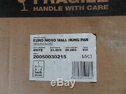 Euro Mono Wall Hung White Toilet Pan (Bathstore) + S Frame Plus Pan Frame, New