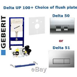 GEBERIT DUOFIX DELTA WC FRAME UP100 with DELTA 50 or DELTA 51 FLUSH PLATE SET