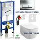 Geberit Duofix Frame Up100+wall Hung Rimless Wc Toilet+ Delta Plate+fresh System