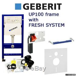GEBERIT DUOFIX Wall Hung WC Toilet Frame UP100 DELTA with FRESH SYSTEM and MAT