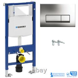 GEBERIT Delta Duofix Concealed Cistern WC Frame & RIMLESS Wall Hung Toilet