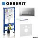 Geberit Duofix Up100 Wall Hung Toilet Frame Wc 1.12m Chrome Plate+brackets & Mat