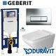 Geberit Frame Up100+plate +duravit Wall Hung Toilet Rimless Wc+soft Closing Seat