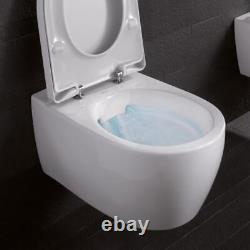 GEBERIT iCon WALL HUNG RIMLESS WC TOILET WITH SOFT CLOSING SEAT 204060000