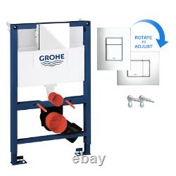 GROHE 0.82M Concealed Cistern WC Frame & RAK Rimless Wall Hung Toilet Greige
