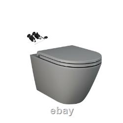 GROHE 0.82M Concealed Cistern WC Frame & RAK Rimless Wall Hung Toilet Matt Grey