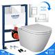 Grohe 0.82m Concealed Cistern Wc Frame & Rak Rimless Wall Hung Toilet Matt White