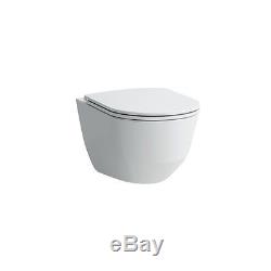 GROHE 0.82m WC FRAME + LAUFEN PRO RIMLESS WALL HUNG TOILET PAN SLIM SOFT SEAT
