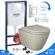 Grohe 1.13m Concealed Cistern Wc Frame & Rak Rimless Wall Hung Toilet Greige