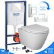 Grohe 1.13m Concealed Cistern Wc Frame & Rak Rimless Wall Hung Toilet Matt White
