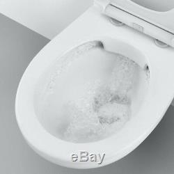 GROHE BAU CERAMIC RIMLESS WC WALL HUNG TOILET PAN WITH SOFT CLOSED SEAT 2in1