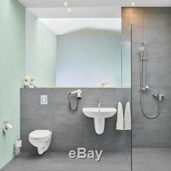 GROHE BAU CERAMIC RIMLESS WC WALL HUNG TOILET PAN WITH SOFT CLOSED SEAT 2in1
