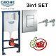 Grohe Concealed Cistern Wc Frame With Black Rimless Wall Hung Toilet Pan 5in1