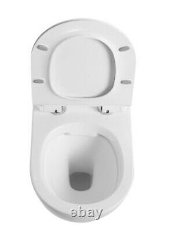 GROHE CONCEALED CISTERN WC FRAME WITH COMPACT RIMLESS WALL HUNG TOILET PAN 5in1