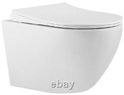 GROHE CONCEALED CISTERN WC FRAME WITH GALAXY RIMLESS WALL HUNG TOILET PAN 5in1