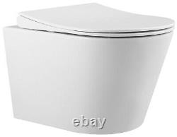GROHE CONCEALED CISTERN WC FRAME WITH GALAXY RIMLESS WALL HUNG TOILET PAN 7in1