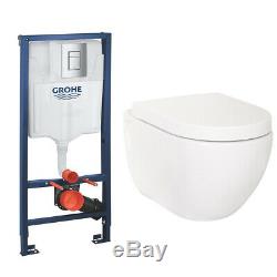 GROHE Cordoba Wall Hung Bathroom Toilet Soft Close Seat Concealed Frame Cistern
