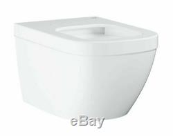 GROHE EURO CERAMIC L RIMLESS WC WALL HUNG TOILET PAN WITH SOFT CLOSE SEAT 2in1
