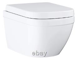 GROHE EURO CERAMIC RIMLESS WALL HUNG WC TOILET with SEAT & COVER