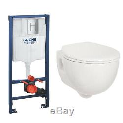 GROHE Energise Wall Hung Bathroom Toilet Soft Close Seat Concealed Frame Cistern