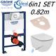 Grohe Frame 0.82m Ideal Standard Tesi Rimless Wall Hung Toilet Soft Close Seat