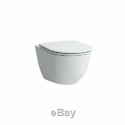 GROHE FRAME 0.82m LAUFEN PRO RIMLESS WALL HUNG TOILET PAN WITH SOFT CLOSE SEAT