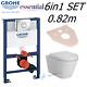 Grohe Rapid Sl 0.82m Wc Frame + Essential Ivy Rimless Pan With Soft Close Seat