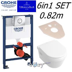 GROHE RAPID SL 0.82m WC FRAME + VILLEROY & BOCH OMNIA PAN WITH SOFT CLOSE SEAT