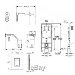 GROHE RAPID SL 5 IN1 WC Toilet Frame1.13m + KOLO by GEBERIT Rimless WC Pan +Seat