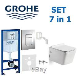 GROHE RAPID SL FRAME 5in1 with WALL HUNG RIMLESS WC + QUALITY SOFT CLOSING SEAT