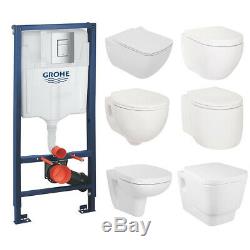 GROHE Rapid SL Wall Hung Bathroom Toilet Soft Close Seat Concealed Frame Cistern