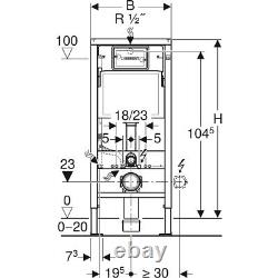 Geberit 1120mm Duofix Frame & Delta Dual Concealed Cistern for Wall Hung Toilets
