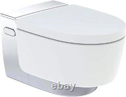 Geberit AquaClean Chrome Mera Classic Wall Hung Shower WC Toilet + Wall Control