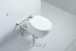Geberit Delta Wc Frame + Rimless Wall Hung Toilet Pan With Soft Close Seat Set