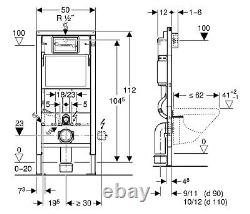 Geberit Duofix 1.12m WC Toilet Frame Delta Cistern & DELTA51 White Flush Plate