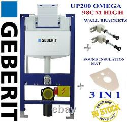 Geberit Duofix 98cm wall hung toilet frame wall brackets, matt, all accessories
