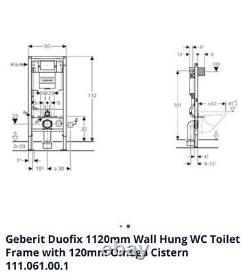 Geberit Duofix WC Frame wall Hung Cistern 1.12m 111.061.00.1