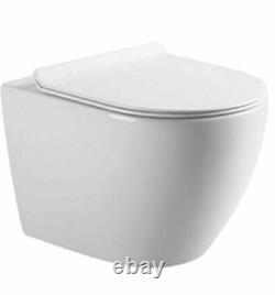 Geberit Duofix Wc Frame + Rimless Wall Hung Toilet Pan With Slim Soft Close Seat