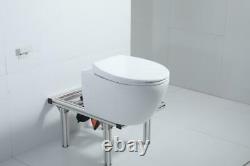 Geberit Duofix Wc Frame + Rimless Wall Hung Toilet Pan With Soft Close Seat Set