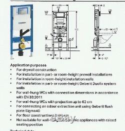 Geberit Duofix frame for wall-hung WC, 112cm, with Sigma concealed cistern