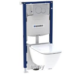 Geberit Smyle Wall Hung Toilet with Sigma Concealed Cistern and Flush Plate