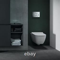 Geberit Smyle Wall Hung Toilet with Sigma Concealed Cistern and Flush Plate