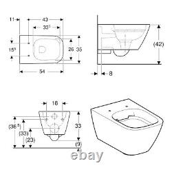 Geberit Smyle Wall Hung Toilet with Sigma Concealed Cistern and Flush Plate