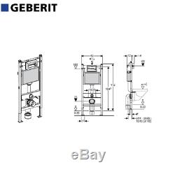 Geberit Up100 Frame+flush Plate+wall Hung Compact Rimless Wc +soft Closing Seat