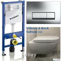 Geberit Up100 Wc Frame +delta 51 Plate +villeroy&boch Subway Soft Closing Toilet