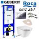 Geberit Up320 Sigma Frame+ Roca Gap Rimless Wall Hung Toilet Pan Soft Close Seat